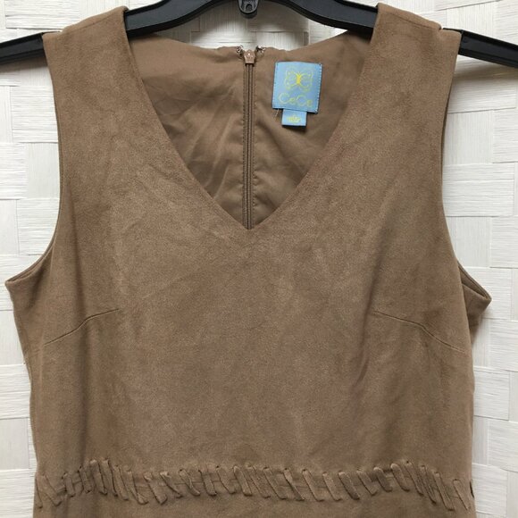 CeCe tan sleeveless mini dress size 2 - Picture 3 of 10